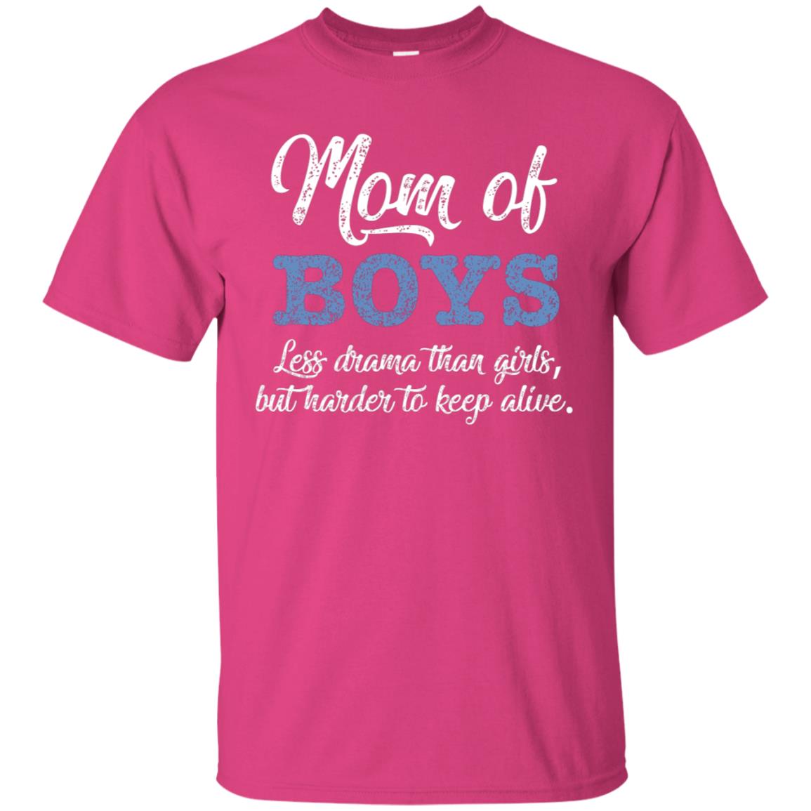 Mom Of Boys Less Drama Than Girls But Harder To Keep Alive Shirt Heliconia