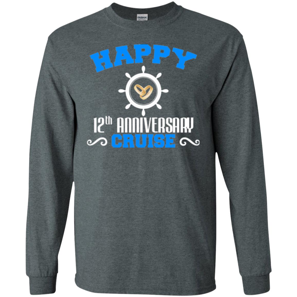 12th Anniversary T-shirt For Cruise Lover Gift For Couple Dark Heather