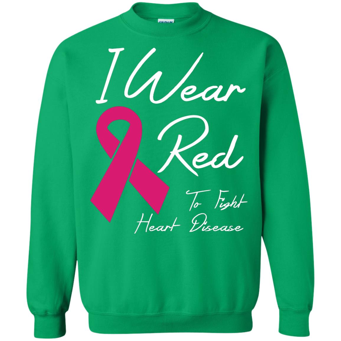 I Wear Red To Fight Heart Disease T-shirt Irish Green