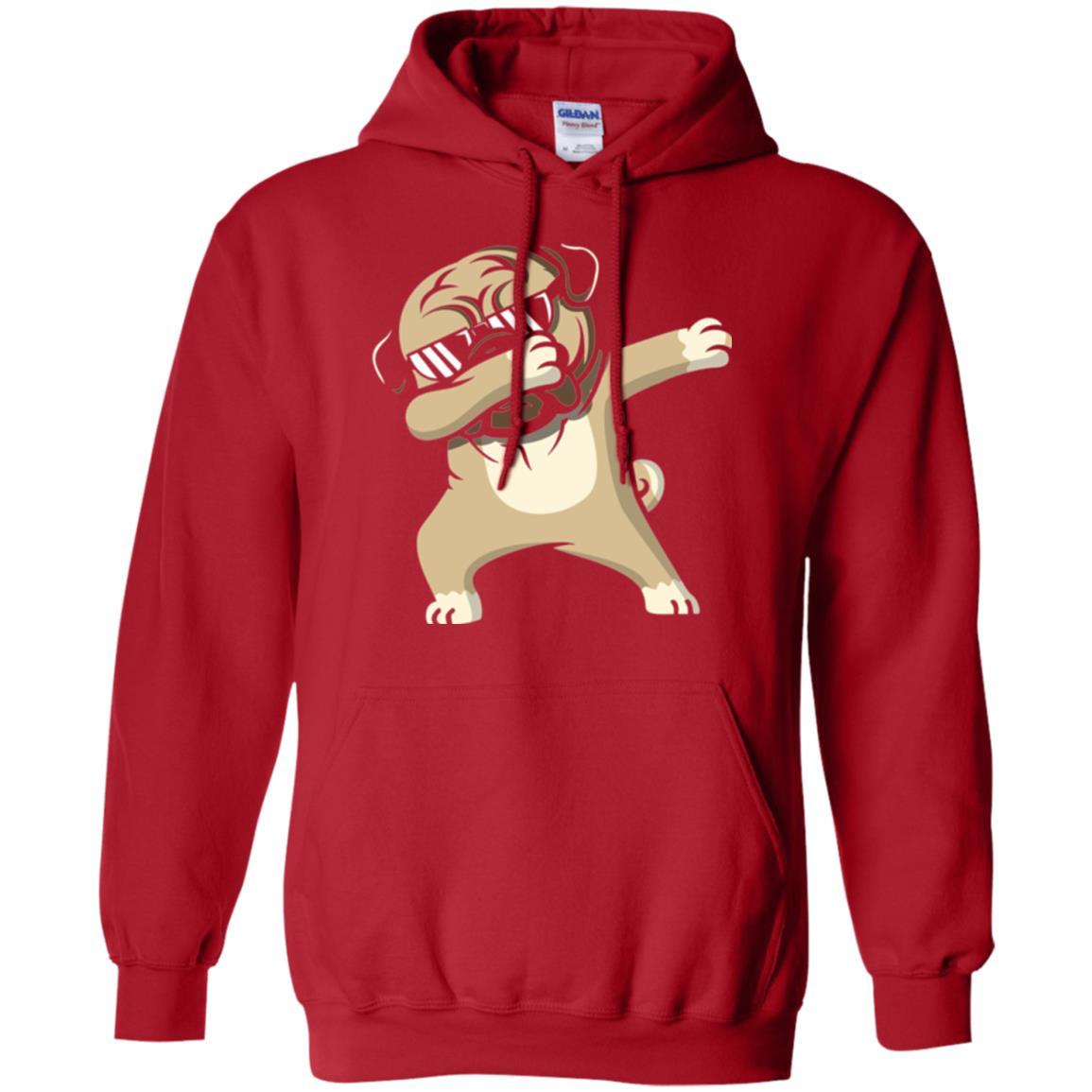 Dog Lover T-shirt Dabbing Pug T-shirt Red