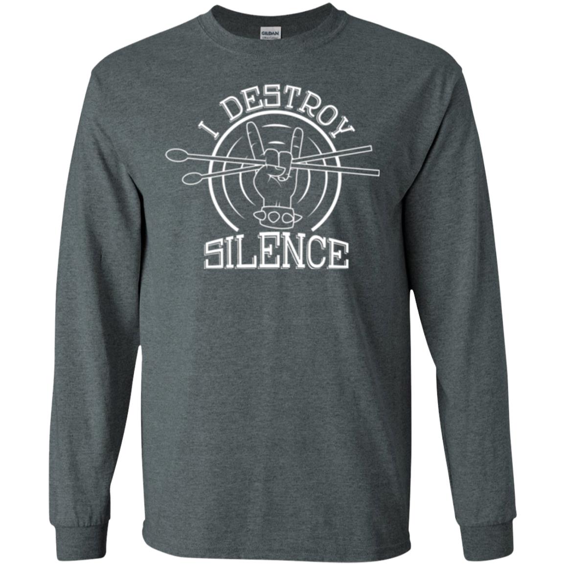 Drummer T-shirt I Destroy Silence Dark Heather