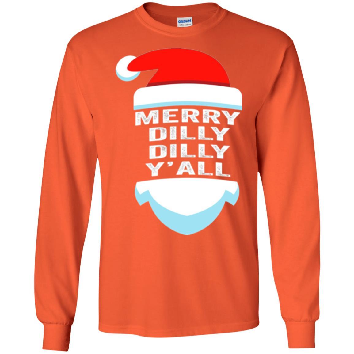 Christmas T-shirt Dilly Dilly Yall Santa Hat Christmas T-shirt Orange