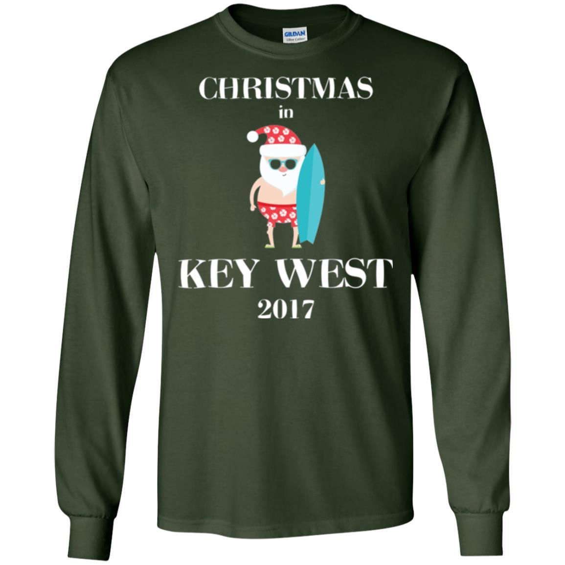 Family Vacation T-shirt Christmas In Key West 2017 Forest Green