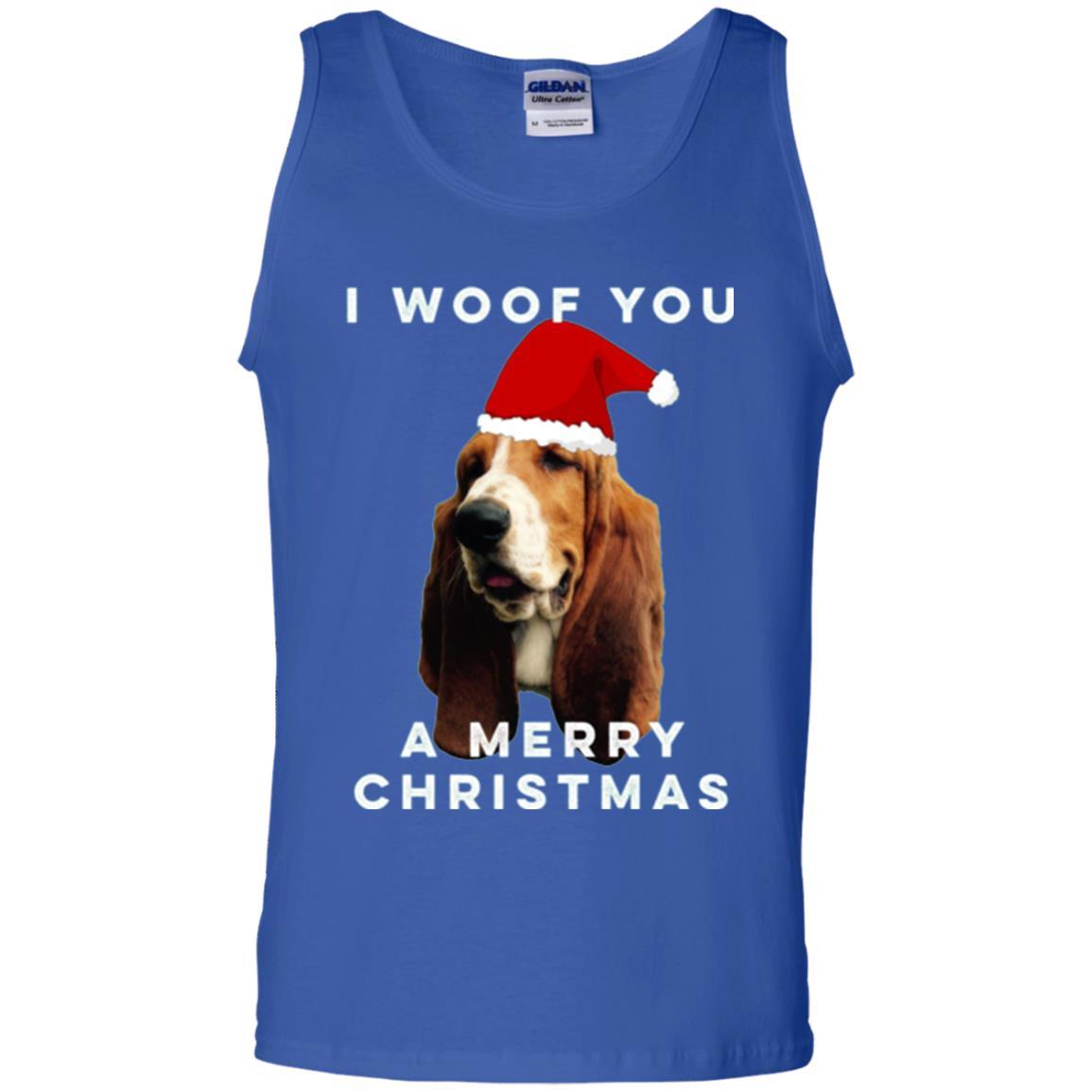 Basset Hound T-shirt I Woof You A Merry Christmas Royal