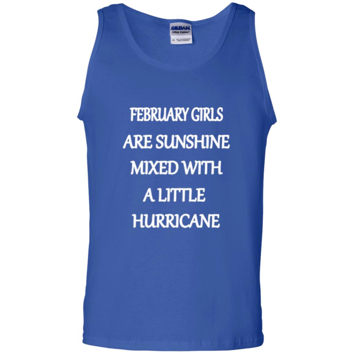 February Girls Are Sunshine Mixed With A Little Hurricane T-shirt Royal