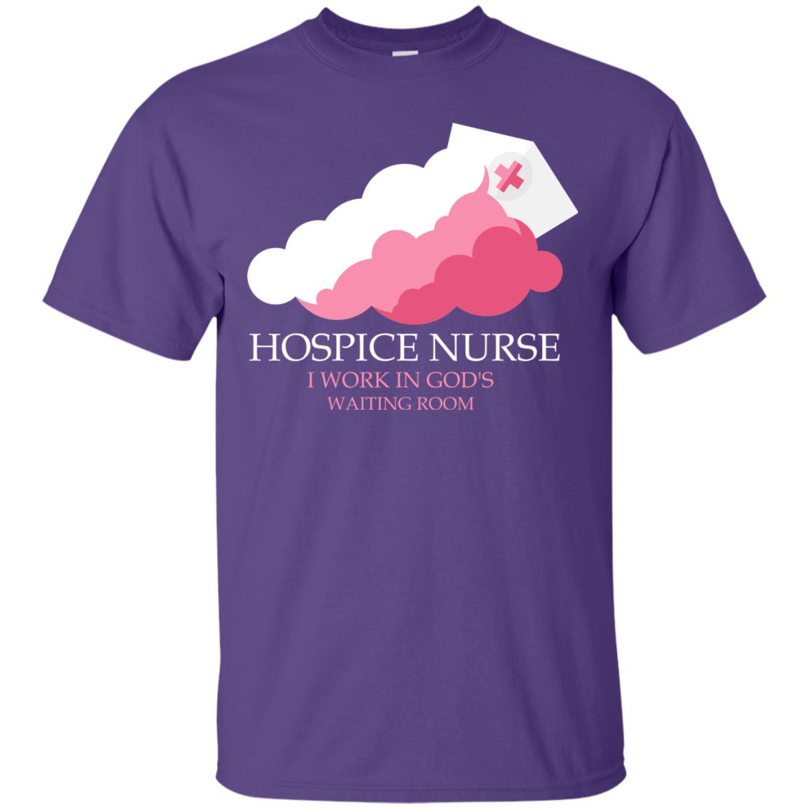 Hospice Nurse Shirt I Work In God_s Waiting Room Purple