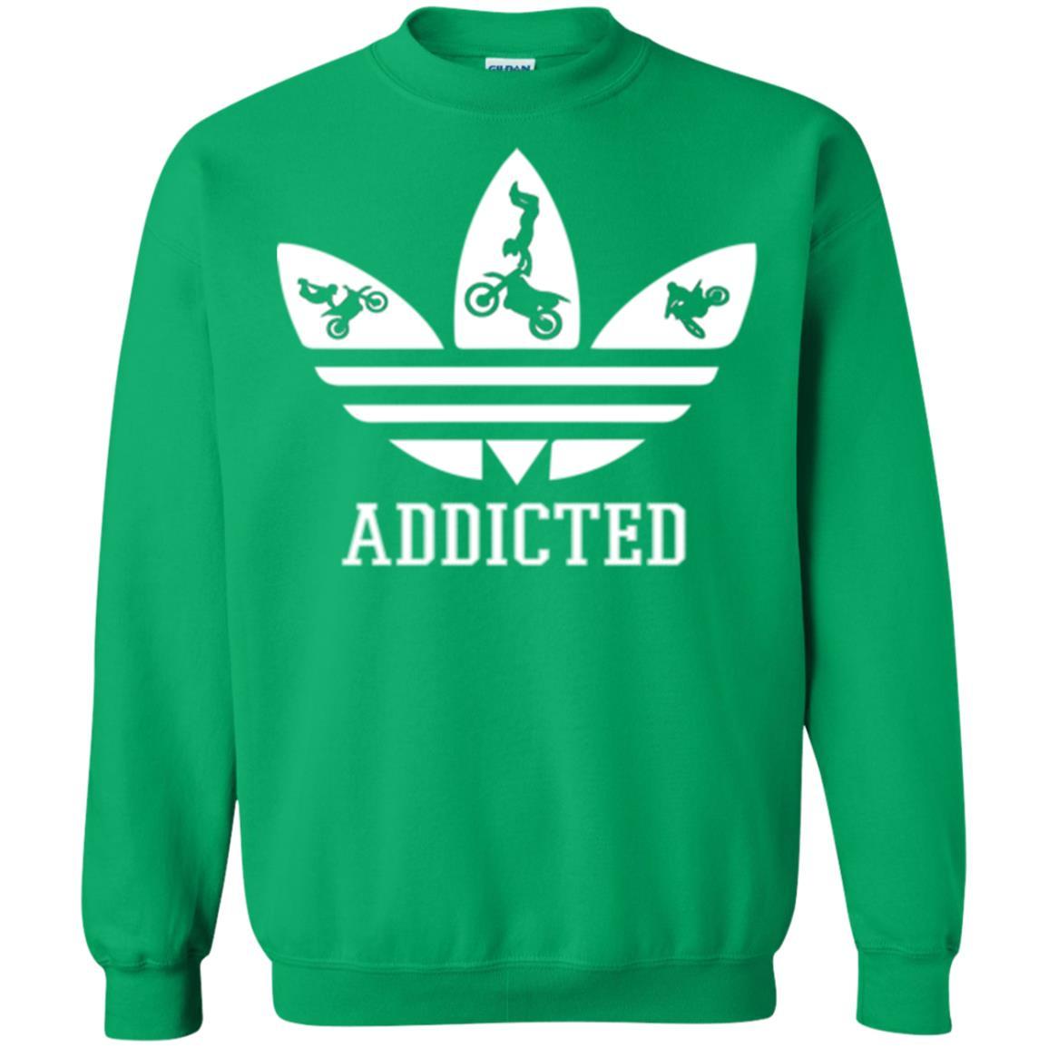 Motocross T-shirt Addicted Dirt Bike Irish Green