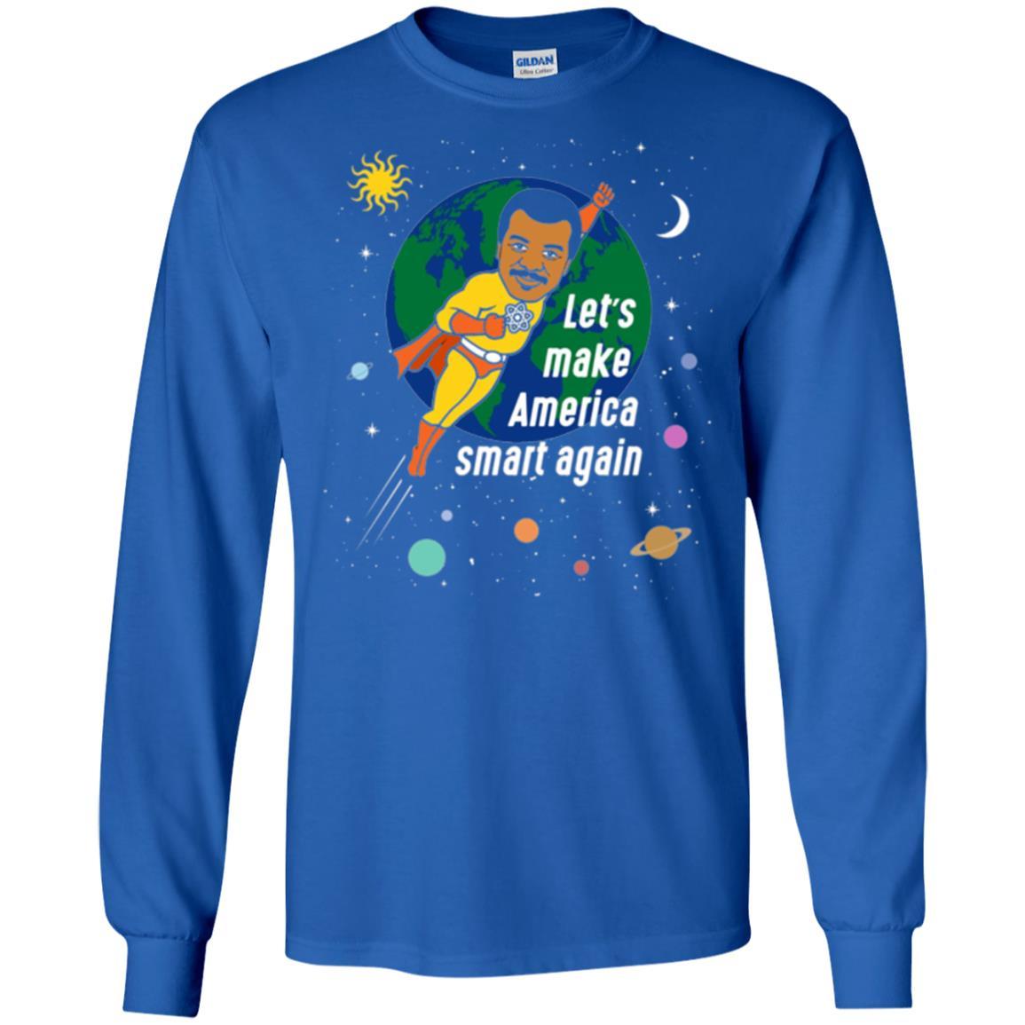Astronomy T-shirt Let's Make America Smart Again Royal