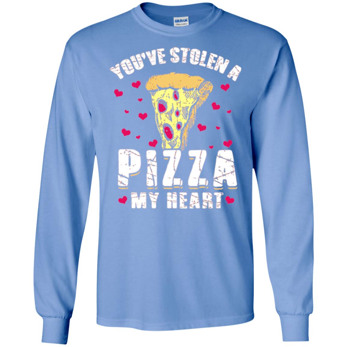 Funny Valentines Day Shirt Food Gift You_ve Stolen Pizza My Heart Carolina Blue