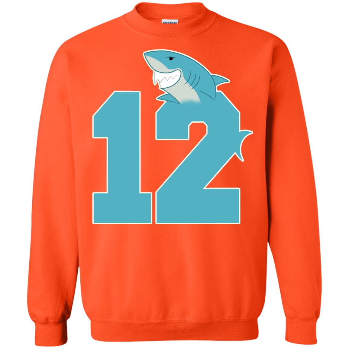 12th Birthday Shark Party Shirt Orange