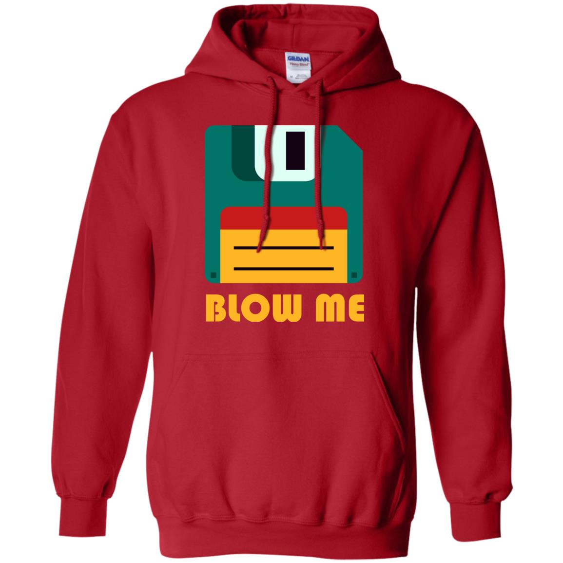 Blow Me Funny Floppy Disk Saying T-shirt Red