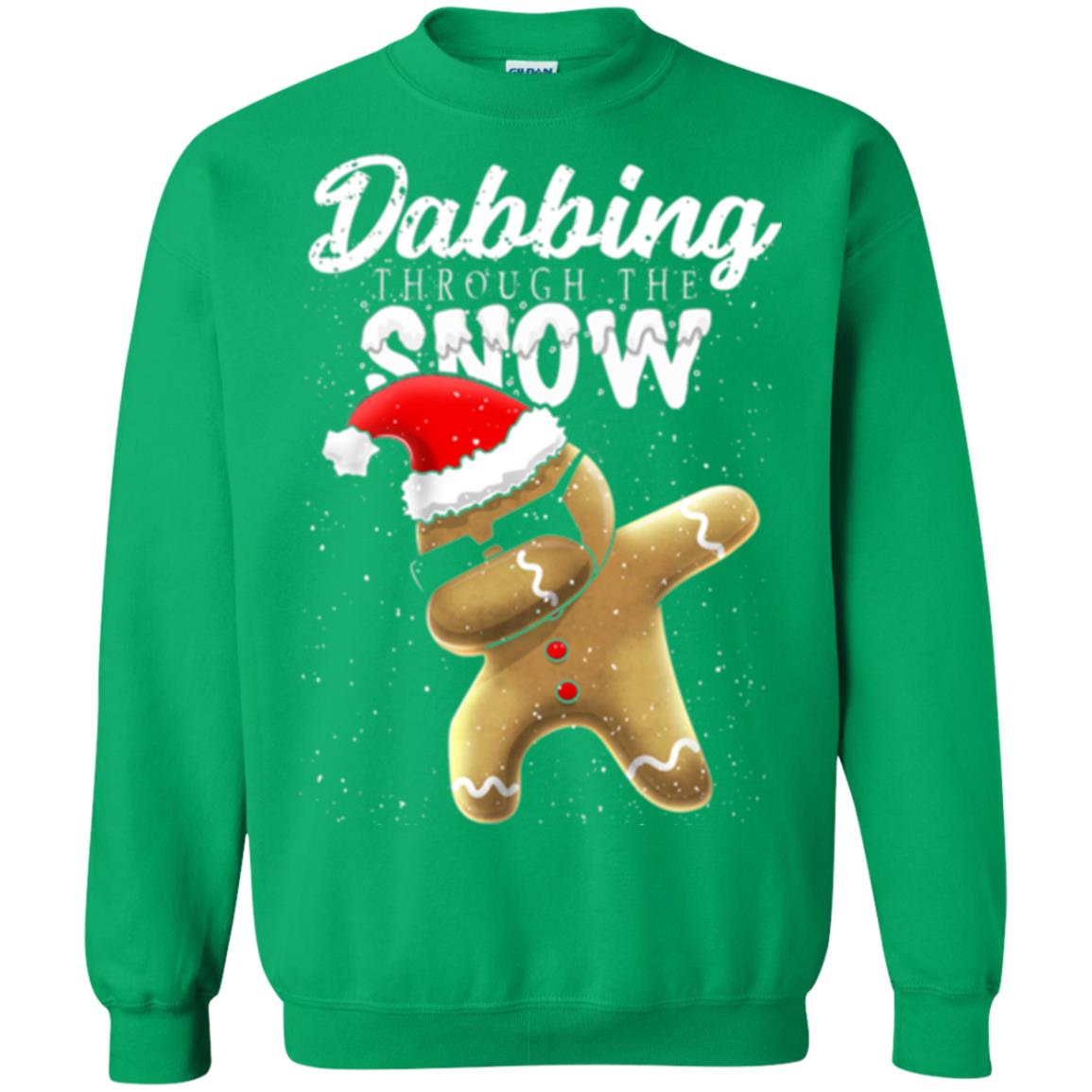 Dabbing Gingerbread T-shirt Dabbing Through The Snow Irish Green