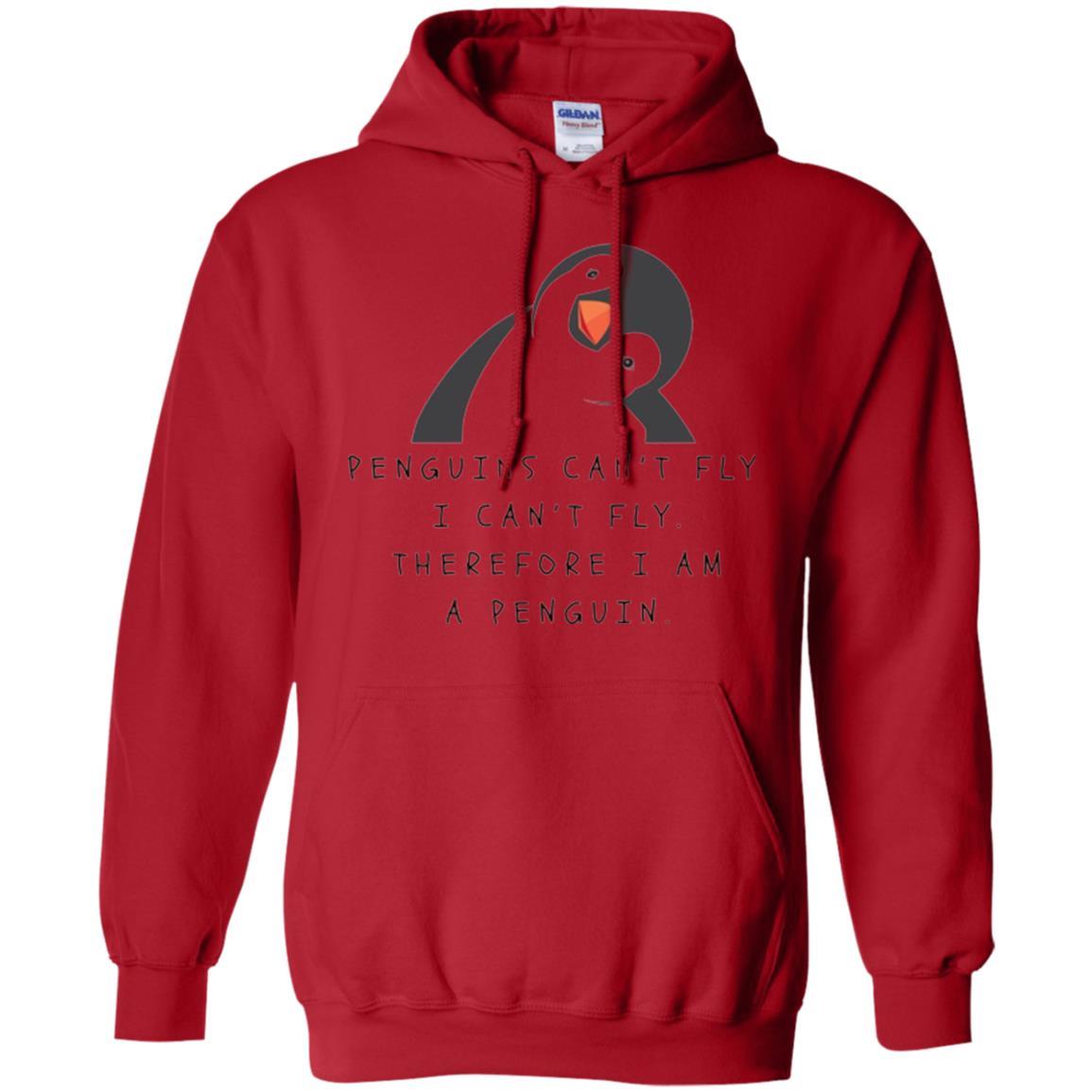 Penguins T-shirt Penguins Can't Fly I Can't Fly Red