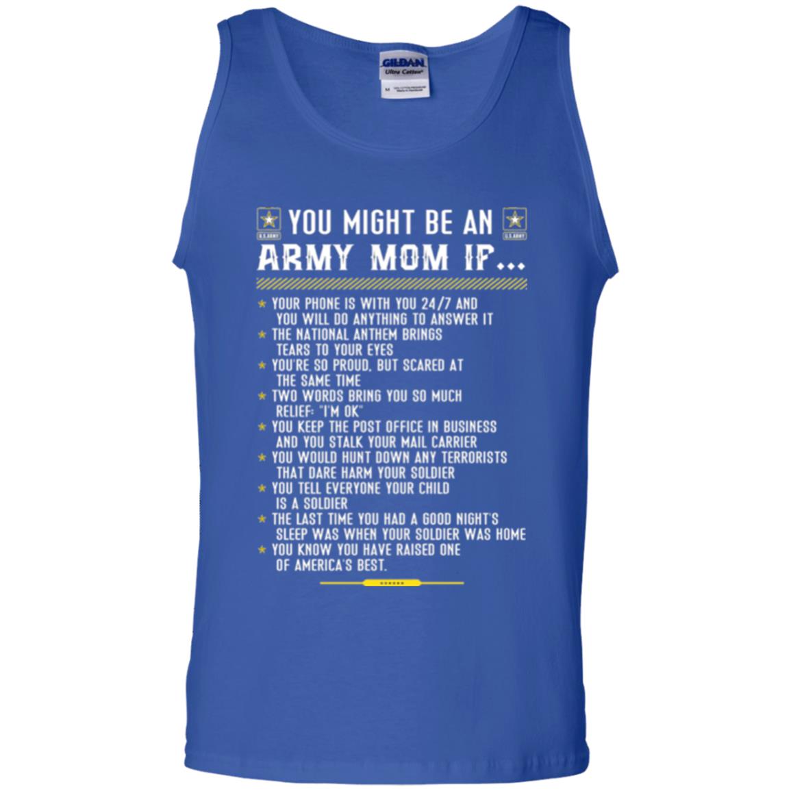 Veteran T-shirt You Might Be An Army Mom If Royal