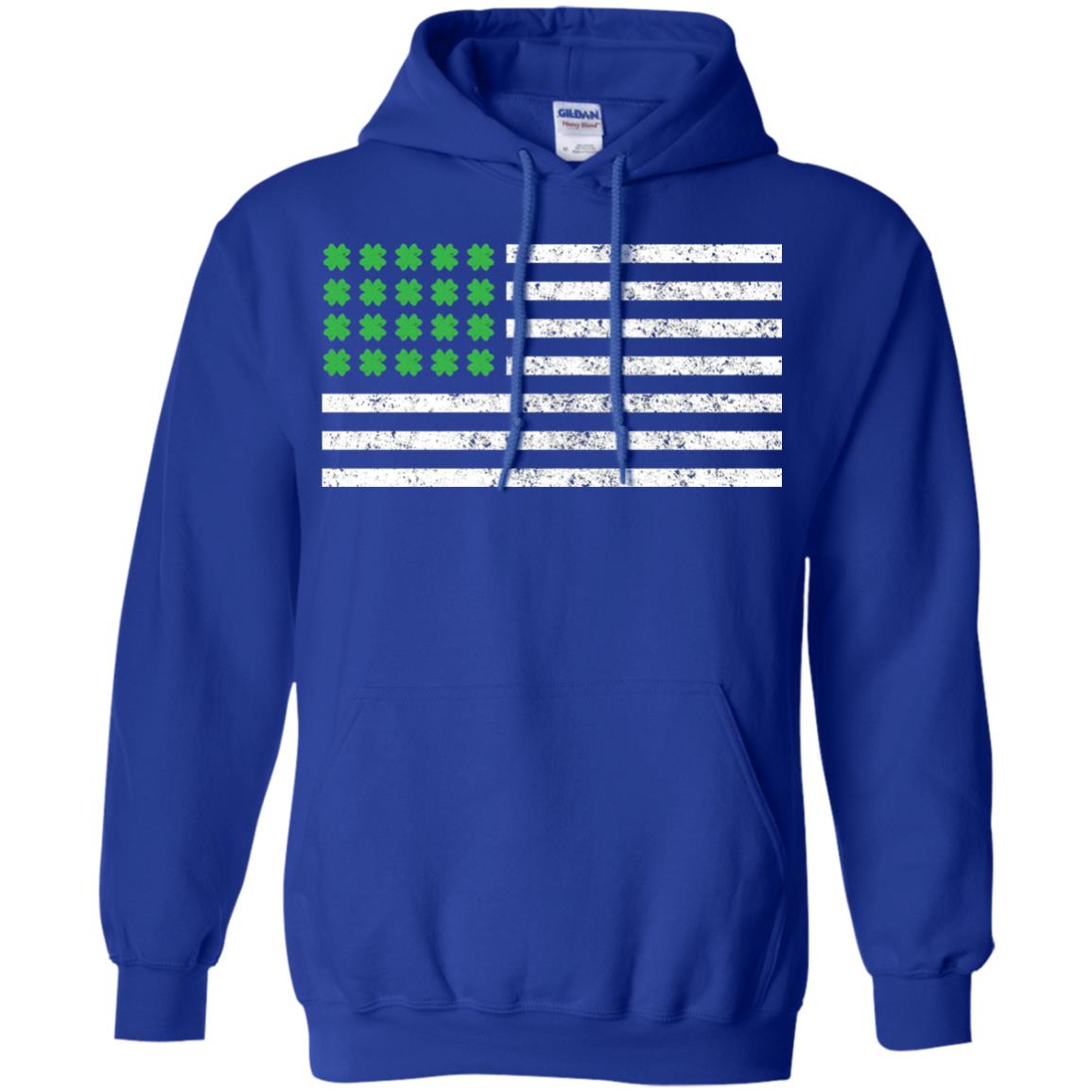 Usa Flag With Irish Shamrock St Patricks Day T-shirt Royal