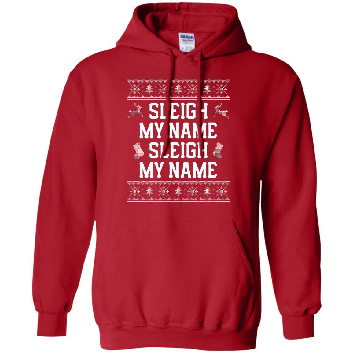 Christmas T-shirt Sleigh My Name Red