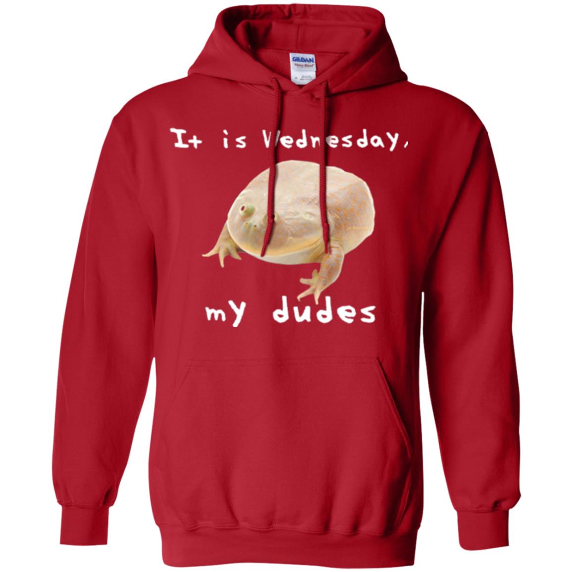 Funny Frog T-shirt It Is Wednesday My Dudes Red