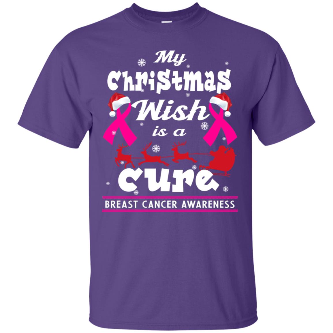 My Christmas Wish Is A Cure Breast Cancer Awareness X-mas Gift Shirt Purple