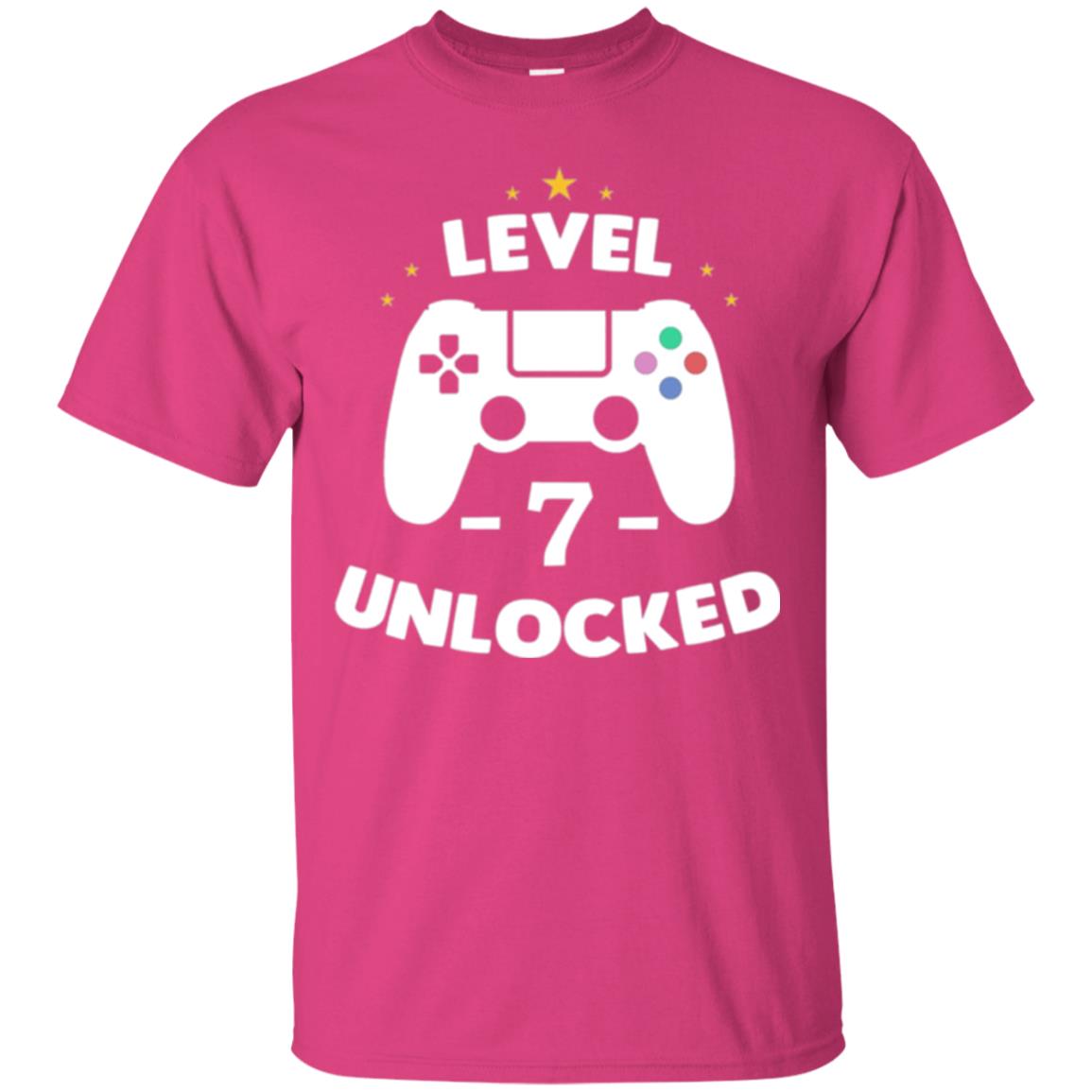 Senenth Birthday T-shirt Level 7 Unlocked Heliconia