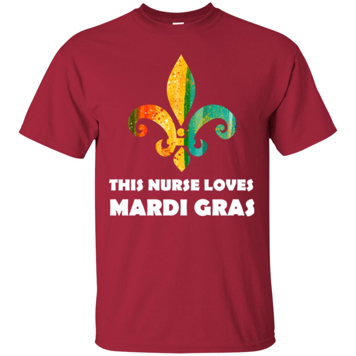 Nurse T-shirt This Nurse Loves Mardi Gras T-shirt Cardinal
