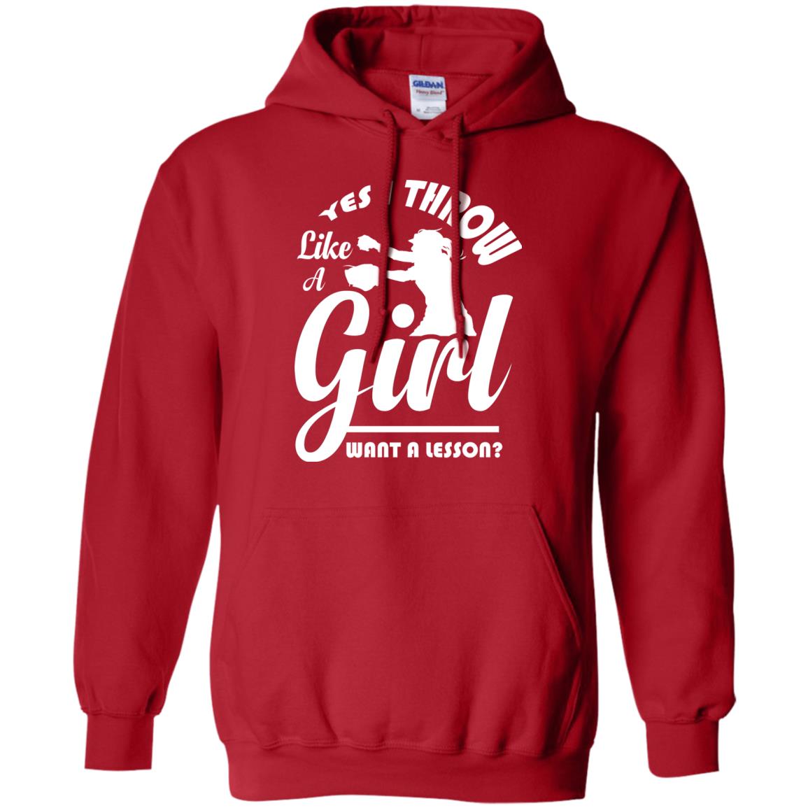Softball Lover T-shirt Yes I Throw Like A Girl Want A Lesson Red