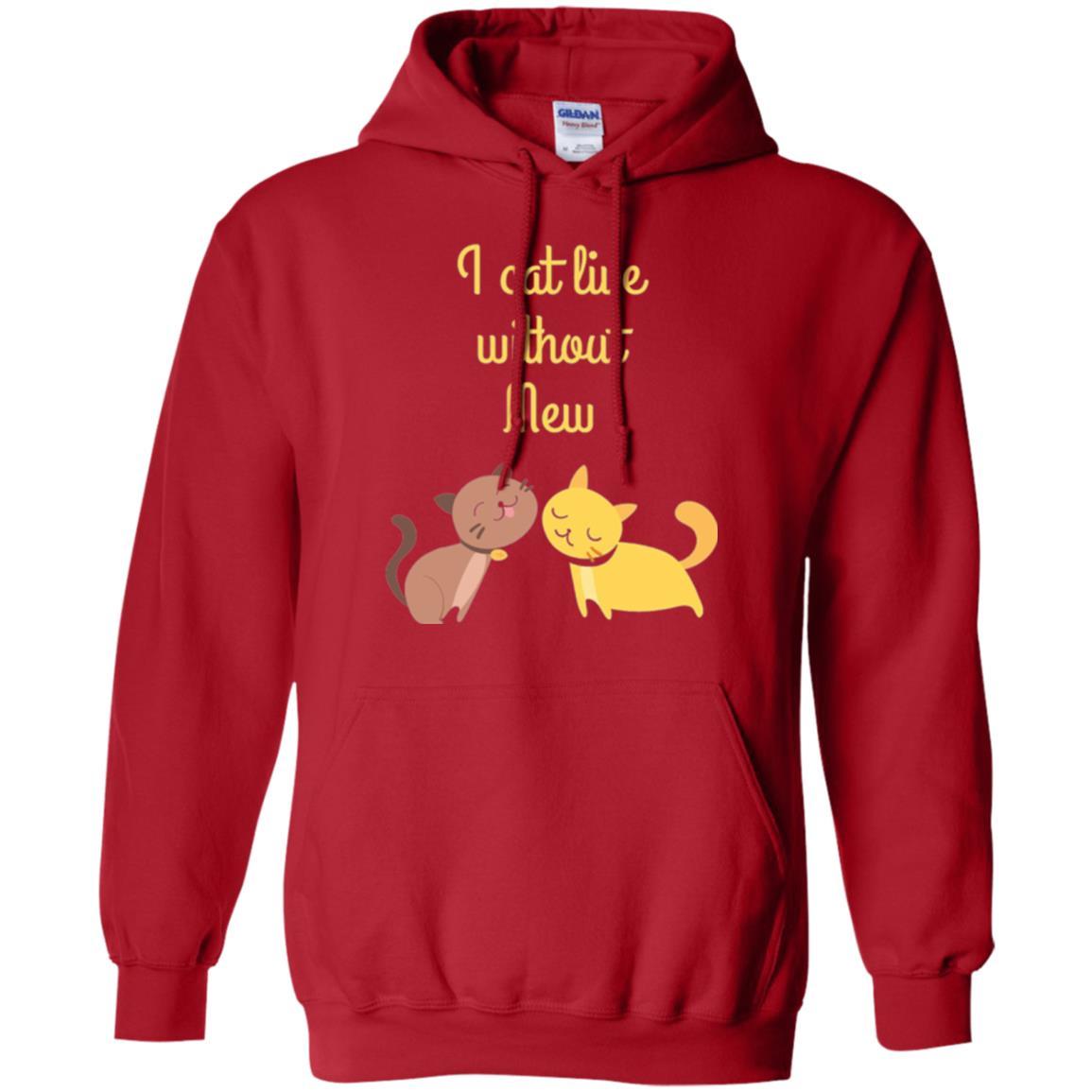 Cat Lover T-shirt I Cat Live Without Mew Red