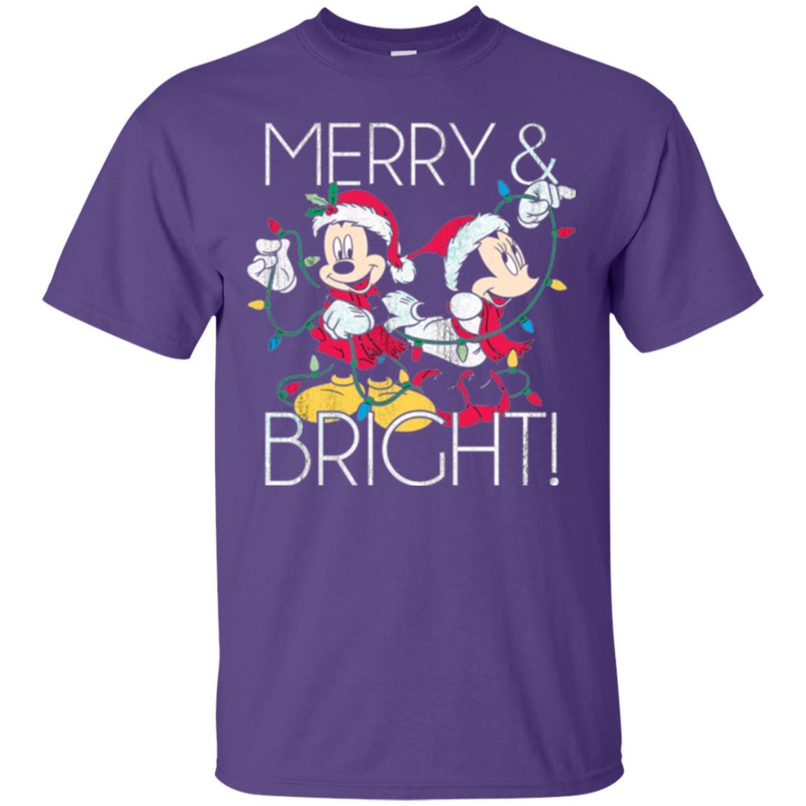 Disney Mickey Mouse T-shirt Merry And Bright Christmas Purple