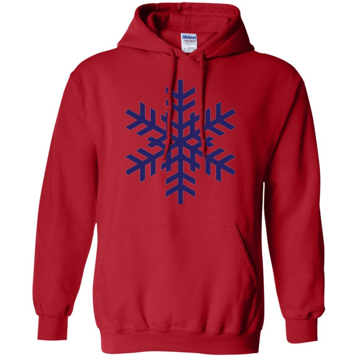 Christmas T-shirt Navy Blue Snowflake T-shirt Red