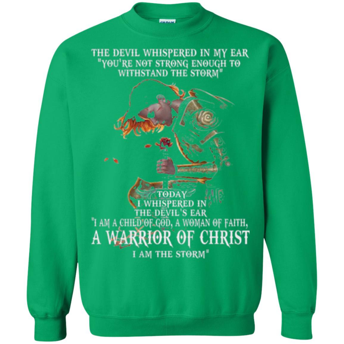 Warrior T-shirt I Am A Child Of God A Woman Of Faith T-shirt Irish Green