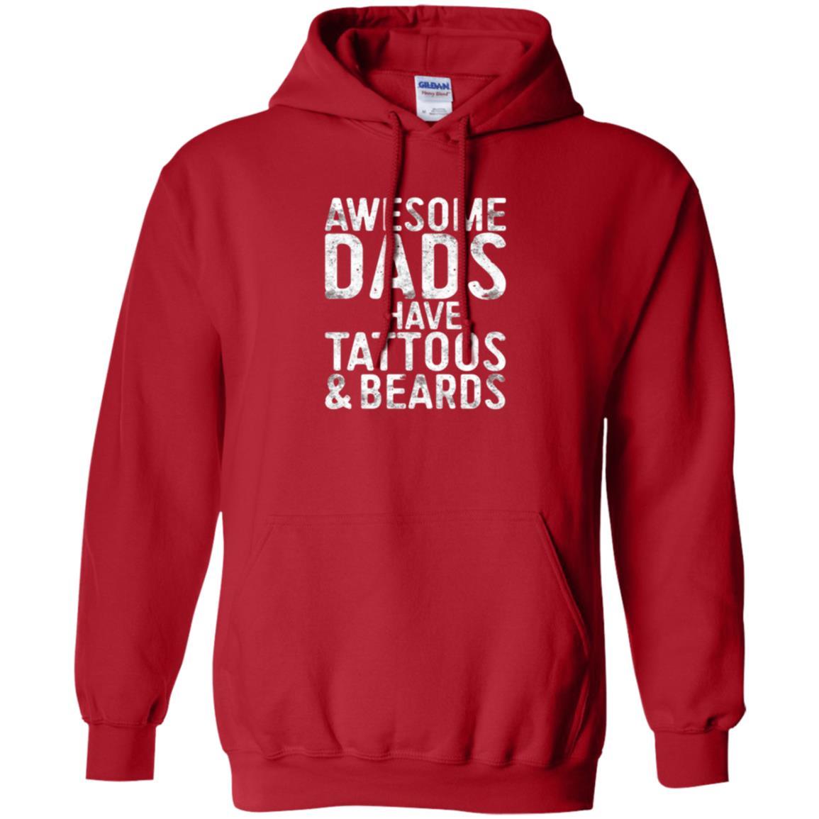 Daddy T-shirt Awesome Dads Have Tattoos And Beards Red