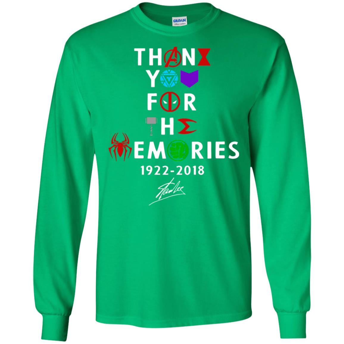 Thank You For The Memories Stan Lee Movie Hero Fan Shirt Irish Green