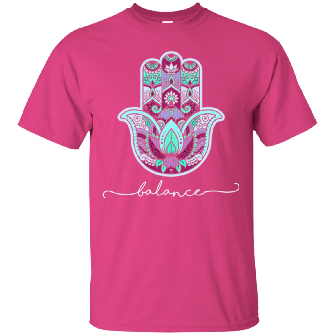 Balance Yoga Gym Hamsa T-shirt Heliconia