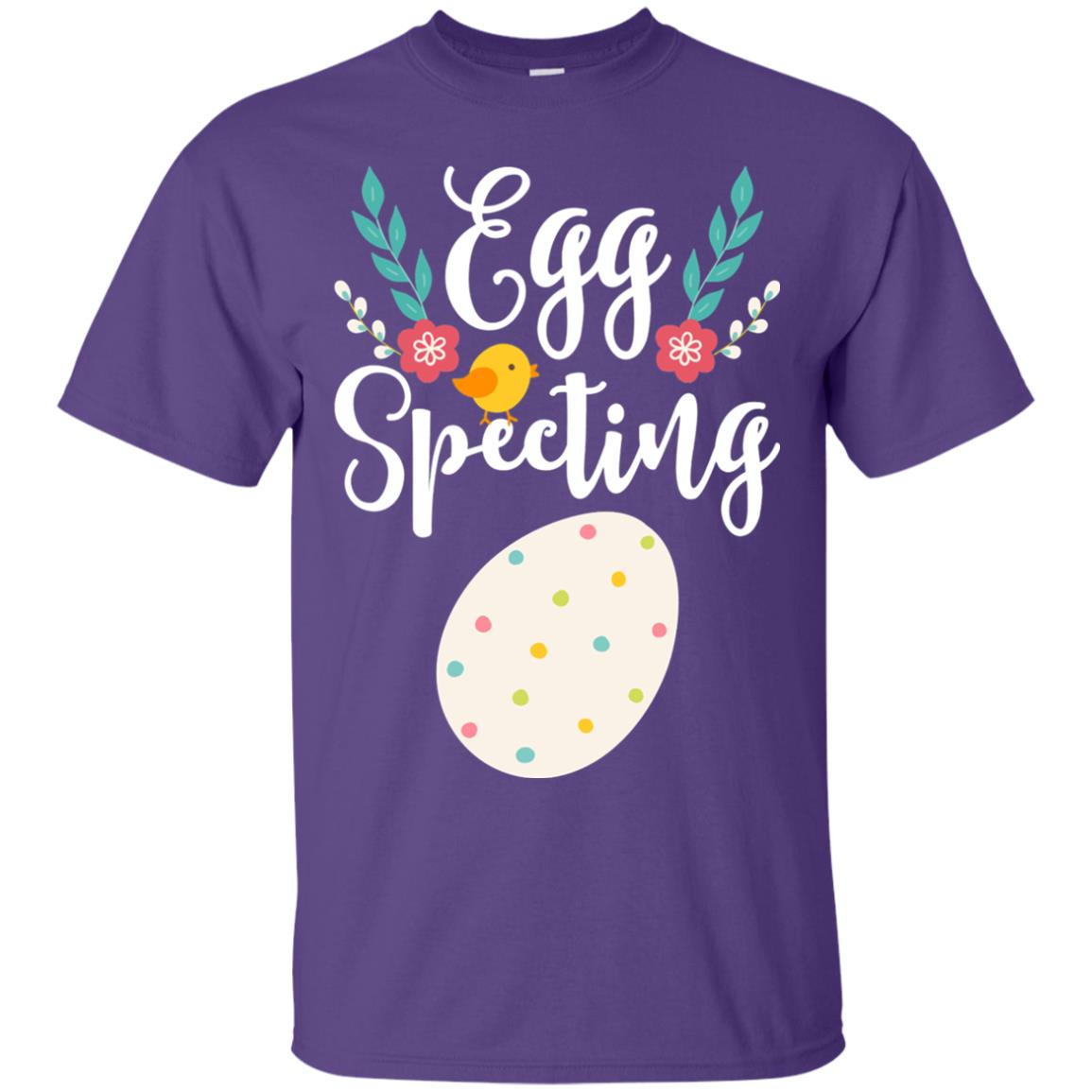 Egg Specting Announcement Pregnant Easter T-shirt Purple