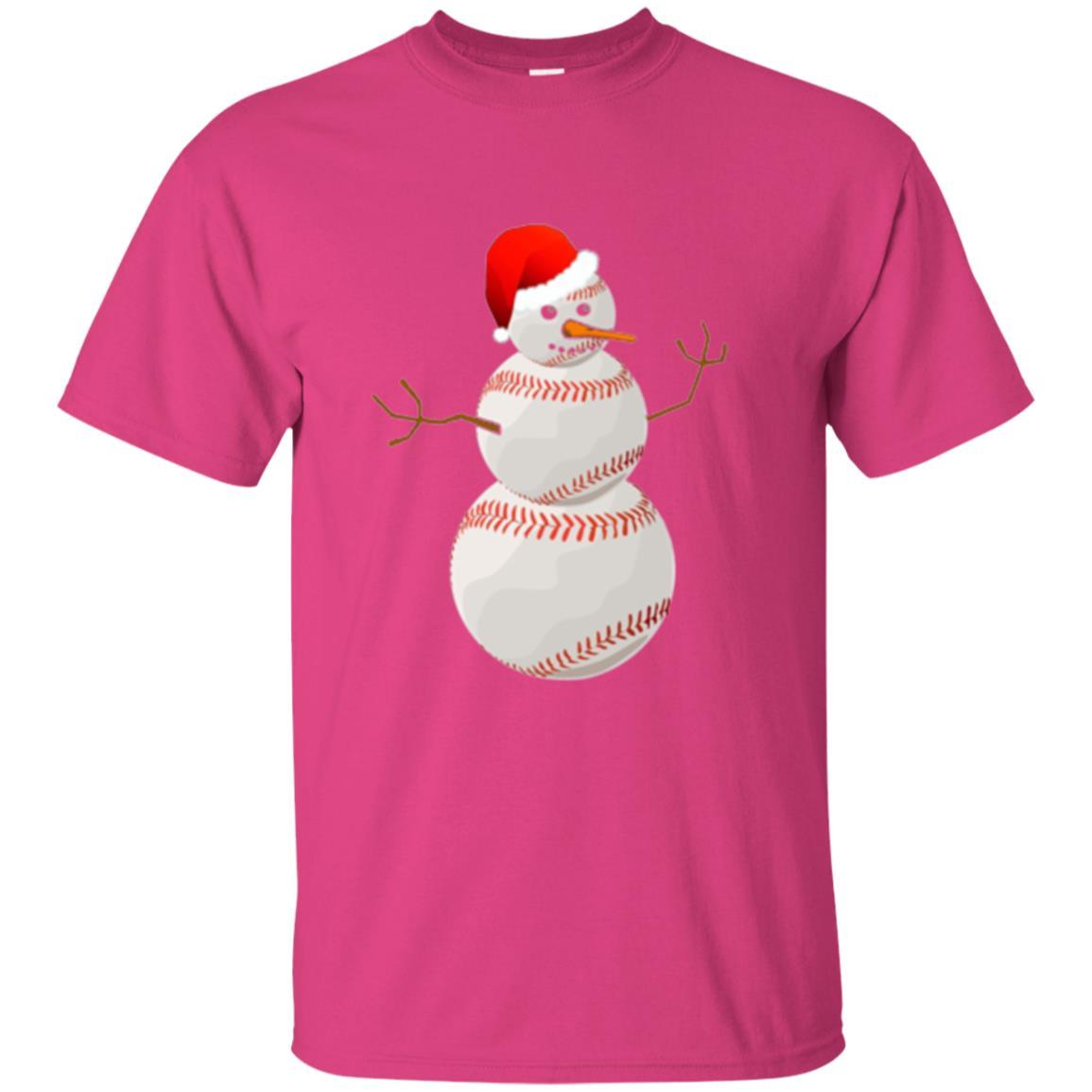 Christmas Baseball T-shirt Baseball Snowman Heliconia