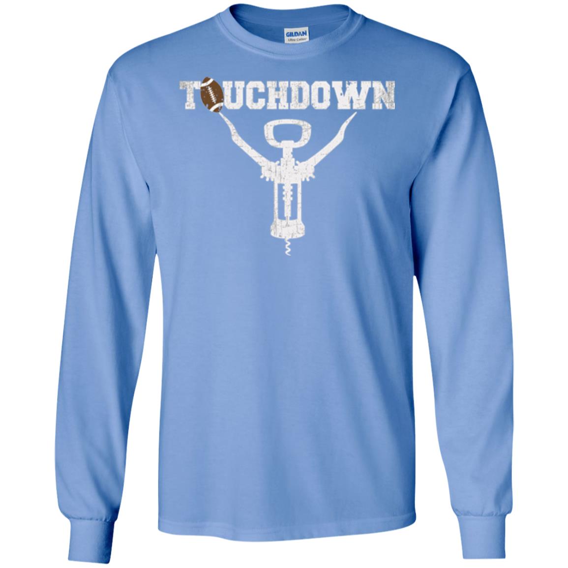 Football T-shirt Touchdown Funny Football Wine Lovers Carolina Blue