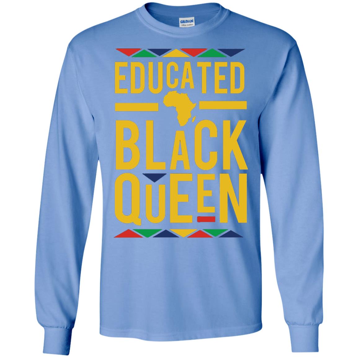 African Dna Pride T-shirt Dashiki Educated Black Queen Carolina Blue