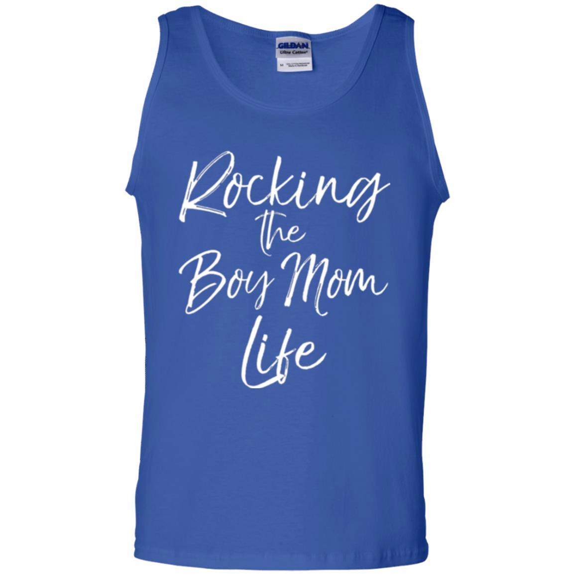 Mommy T-shirt Rocking The Boy Mom Life Royal