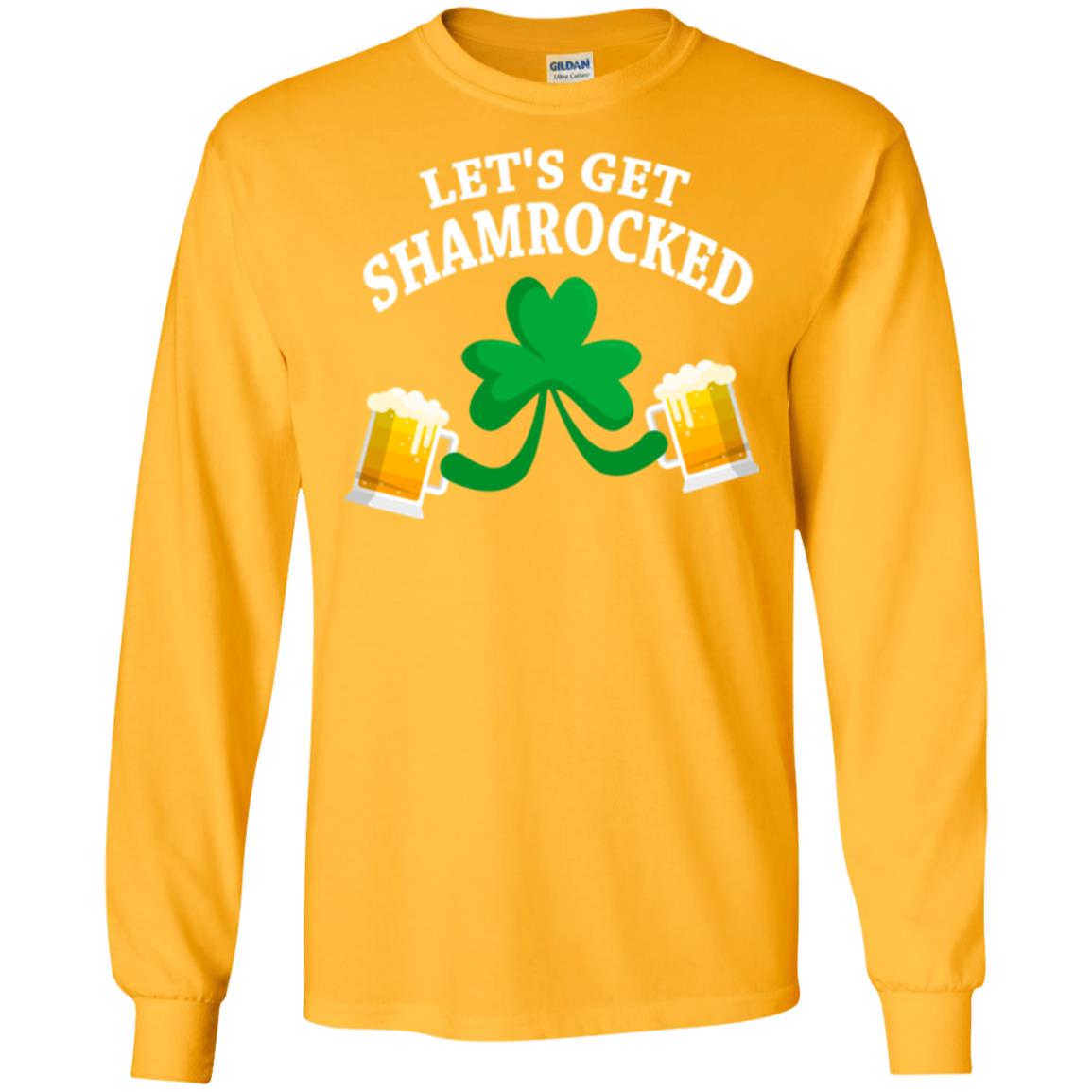 Patrick_s Day T-shirt Let_s Get Shamrocked Gold