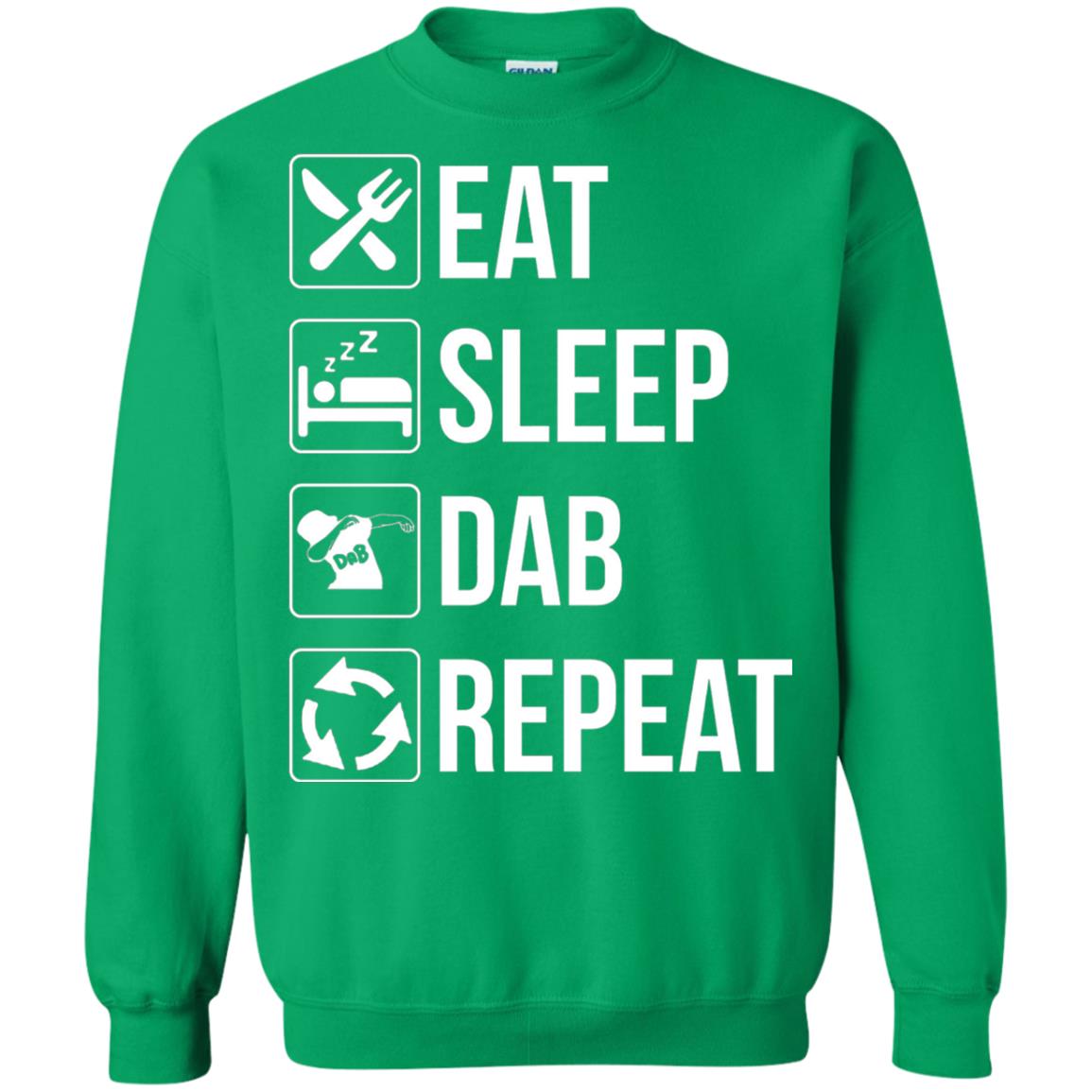 Funny Eat Sleep Dab Repeat T-shirt Irish Green