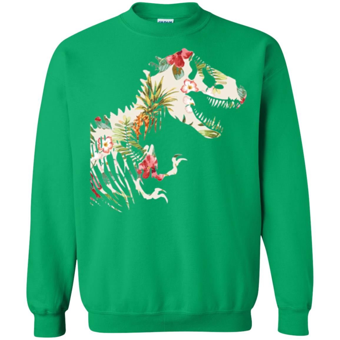Dinosaur T-shirt Floral Tropical Hawaiian Pattern T Rex Irish Green