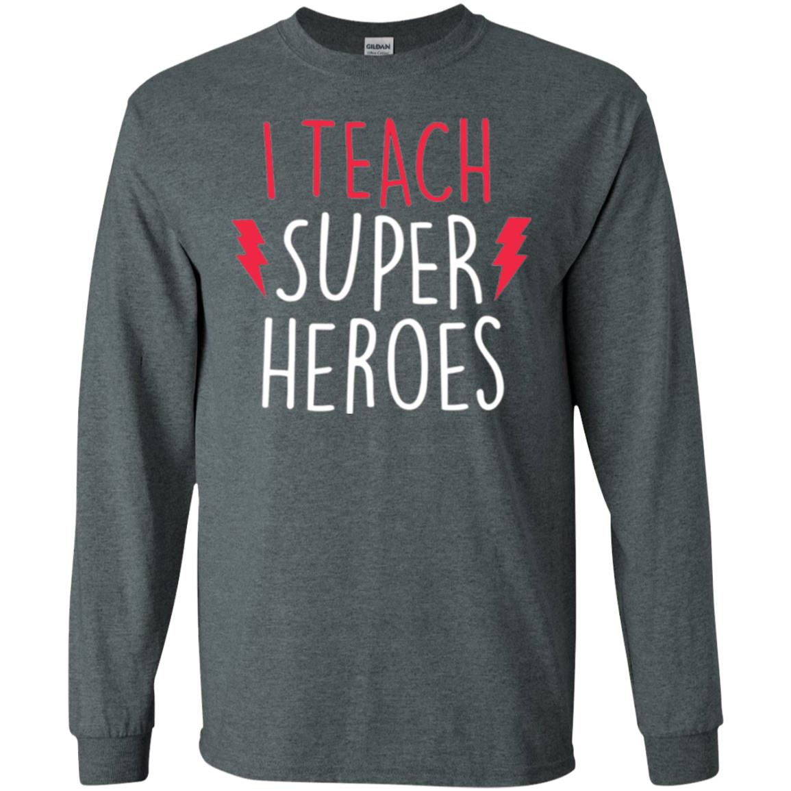 Cute Teacher T-shirt I Teach Super Heroes Dark Heather