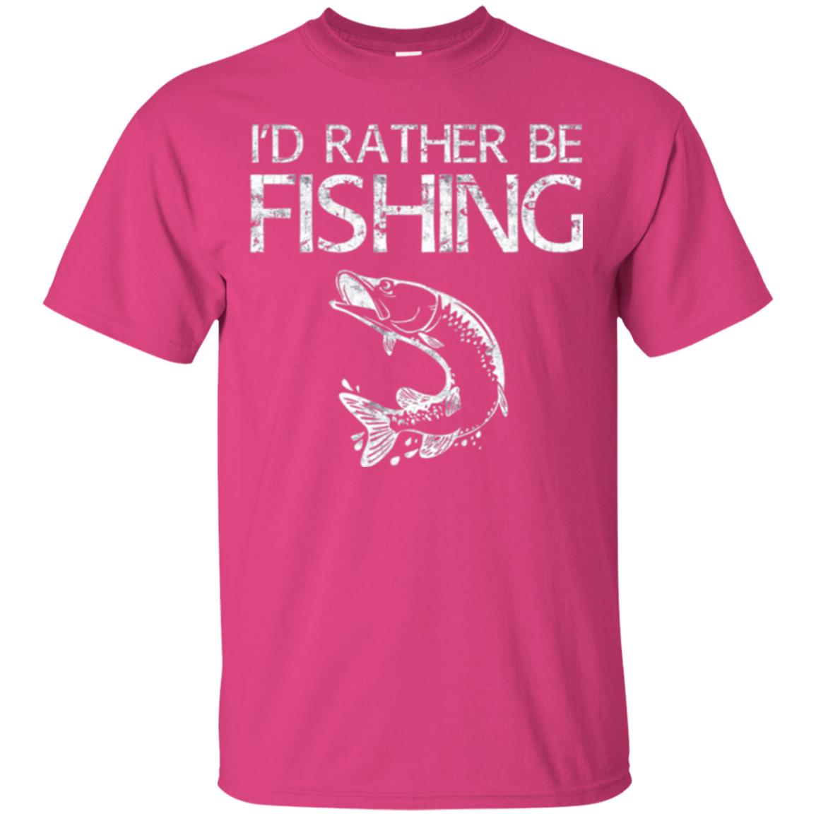 Funny Fisherman T-shirt I_d Rather Be Fishing Heliconia