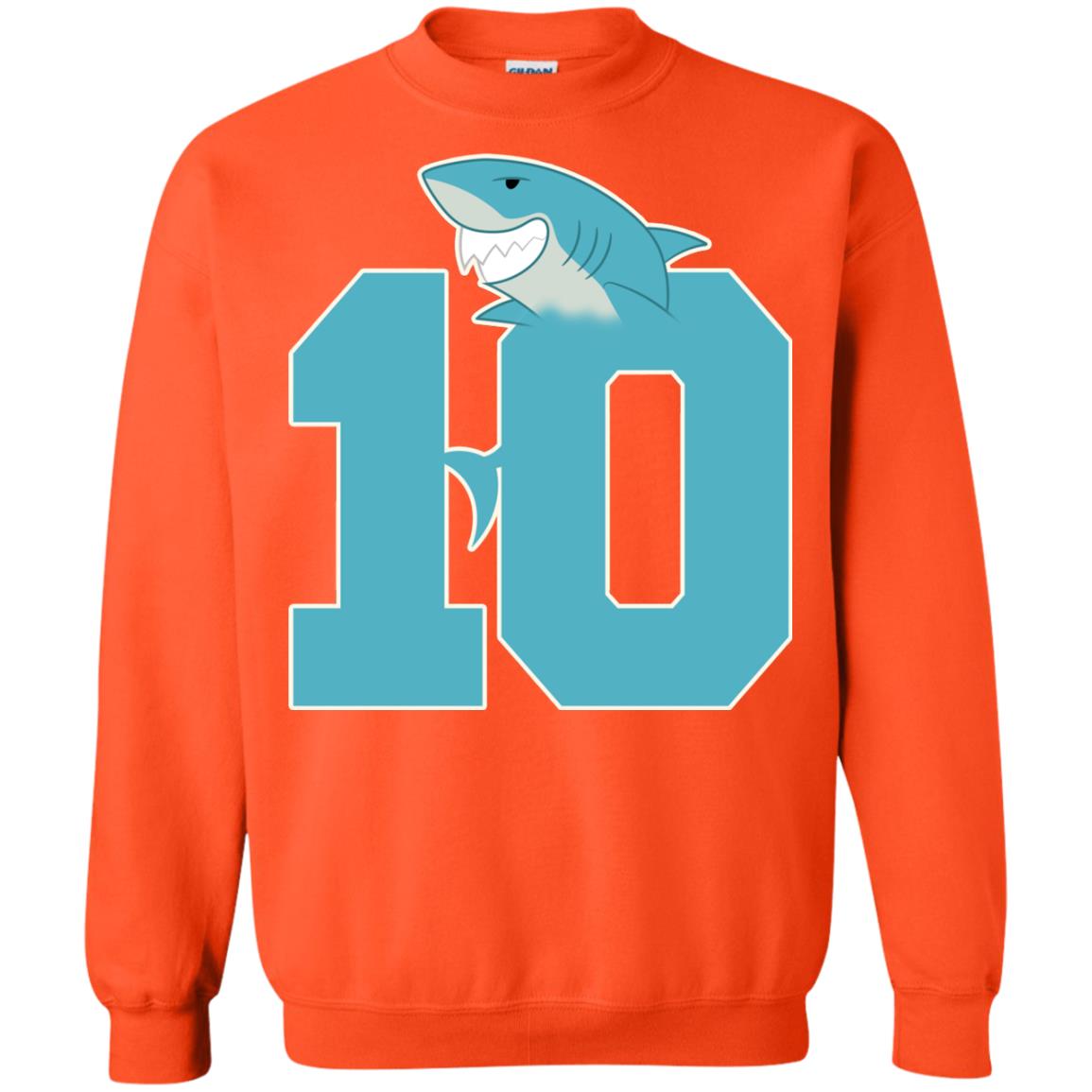10th Birthday Shark Party Shirt Orange