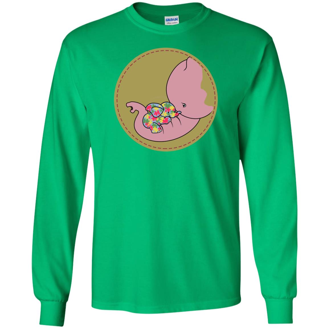 Elephant Mom And Baby Autism Awareness Shirt Irish Green