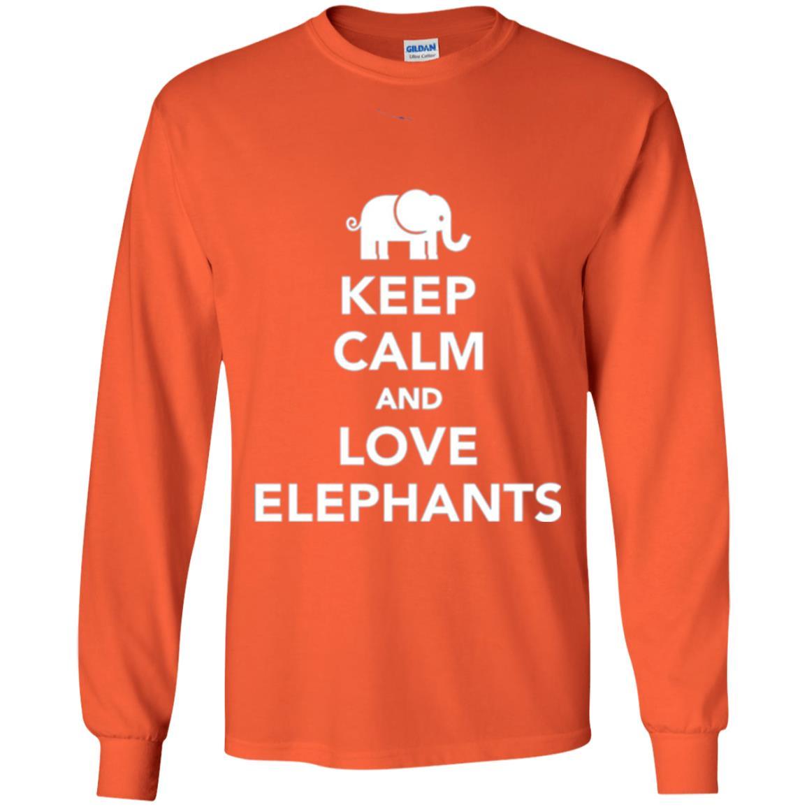 Elephant Lover T-shirt Keep Calm And Love Elephants T-shirt Orange