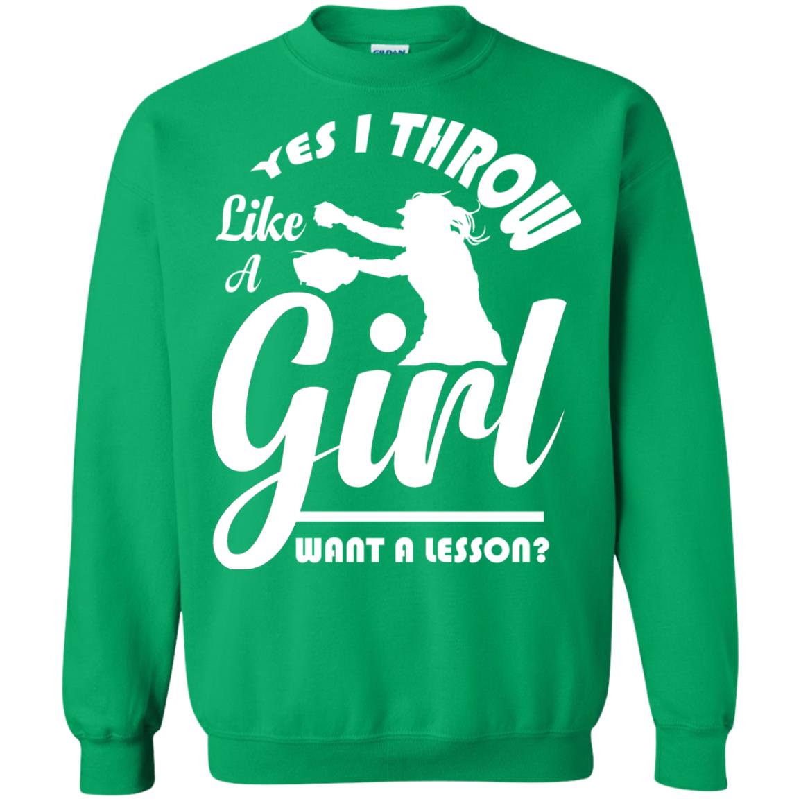 Softball Lover T-shirt Yes I Throw Like A Girl Want A Lesson Irish Green