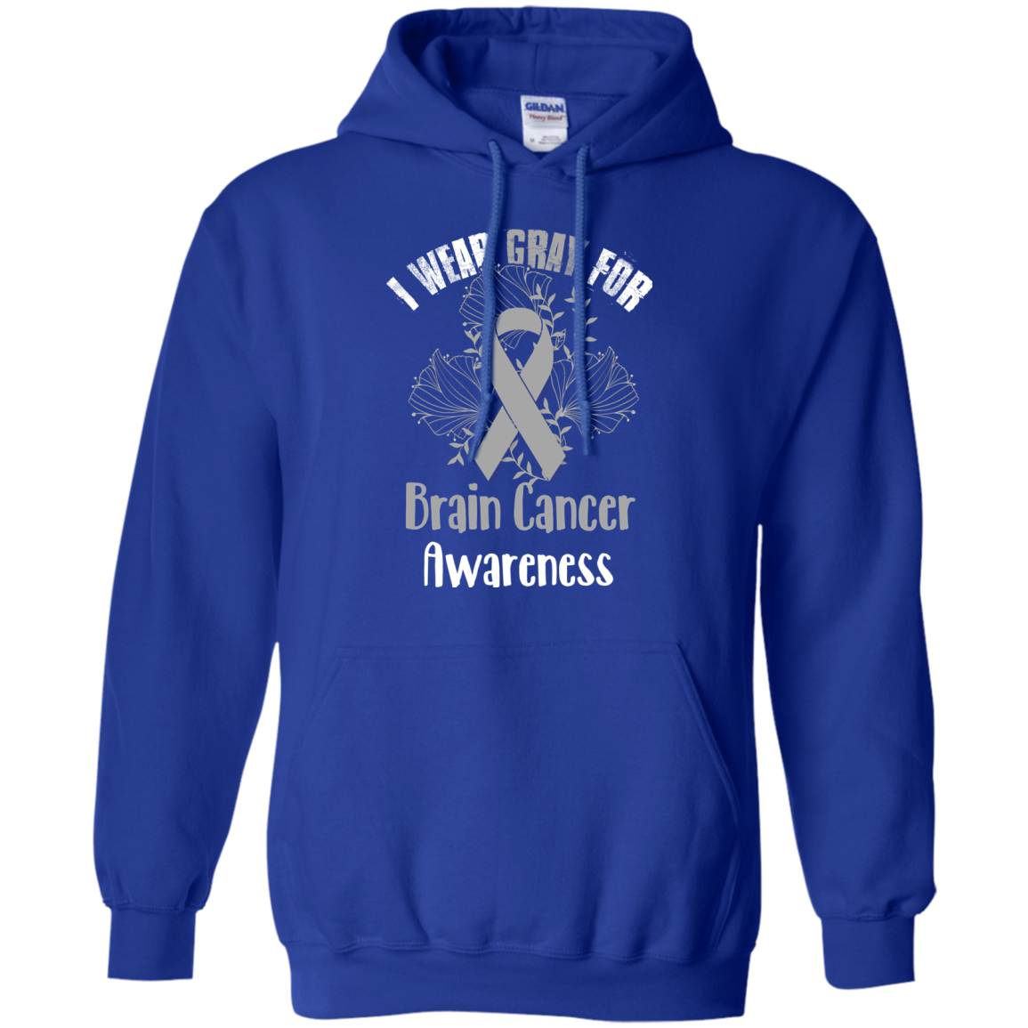 I Wear Gray For Brain Cancer Awareness T-shirt Royal