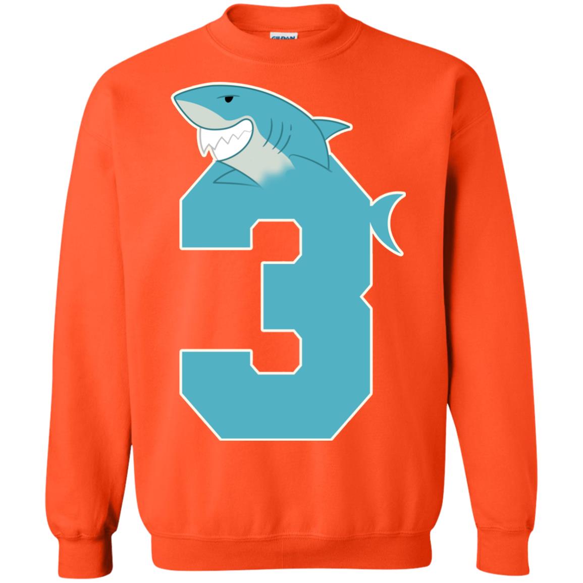 3rd Birthday Shark Party Shirt Orange