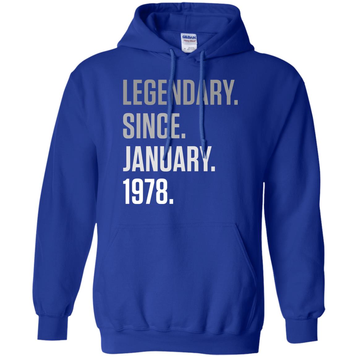 40th Birthday T-shirt Legendary Since January 1978 Royal