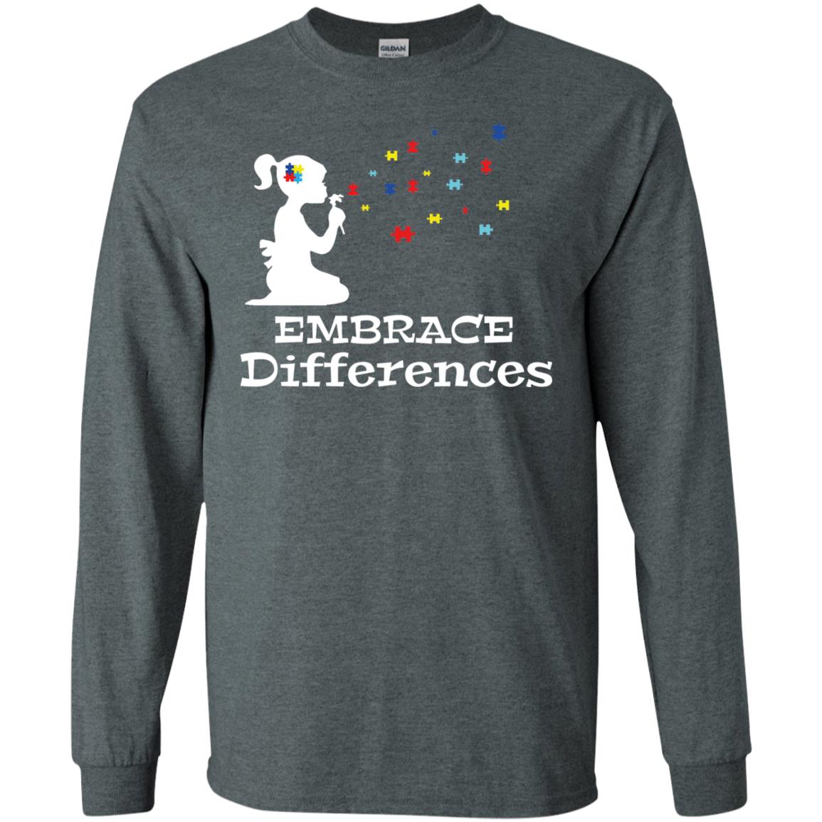Embrace Differences Autism Awareness T-shirt Dark Heather